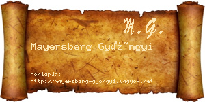 Mayersberg Gyöngyi névjegykártya