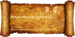 Mayersberg Gyöngyi névjegykártya