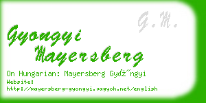 gyongyi mayersberg business card